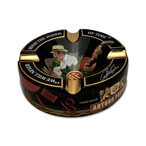 Arturo Fuente “Hands of Time” Ceramic Ashtray – Black/Green – Luxury 4-Cigar Ashtray
