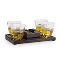 BROOKSTONE - WHISKEY GLASS SET WITH SERVING TRAY AND ASHTRAY