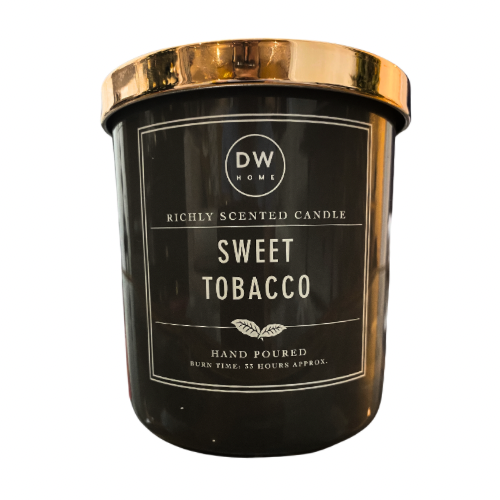 dw home tobacco noir candle Warm Pipe Scented Candles Teakwood + Tobacco has a spicy top scent combines with sandalwood and musk to give a rich scent that compliments your modern style Best Smelling DW Home Candles?
